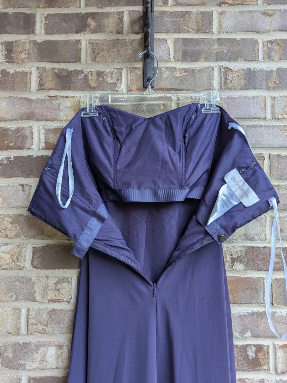 David's Bridal strapless cocktail dress, size 2